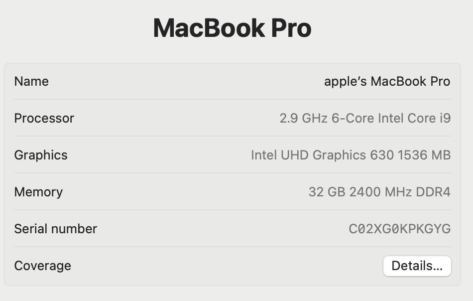 2TB SSD i9 32GB 15 inch MacBook Pro 2019 4gb graphic Apple
