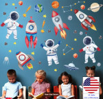 Lil' Astronaut Play/Bed Room Whole Wall MURAL Kids Vinyl Fun Room. FAST & FREE Shipping