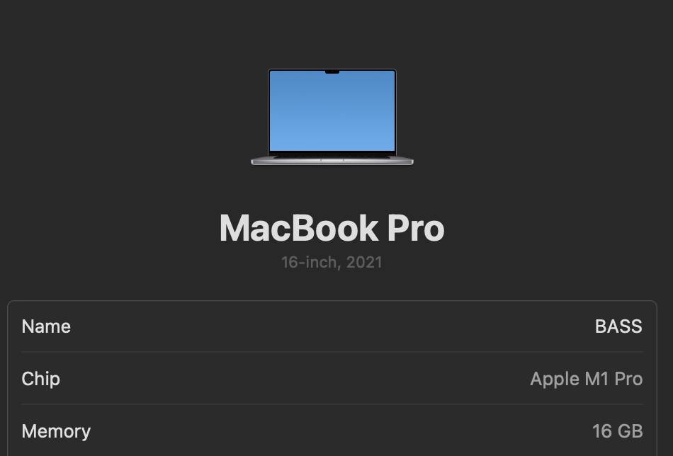 M1 Pro MacBook Pro 16 Inch 16 GB Ram 1 TB SSD