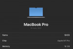 M1 Pro MacBook Pro 16 Inch 16 GB Ram 1 TB SSD