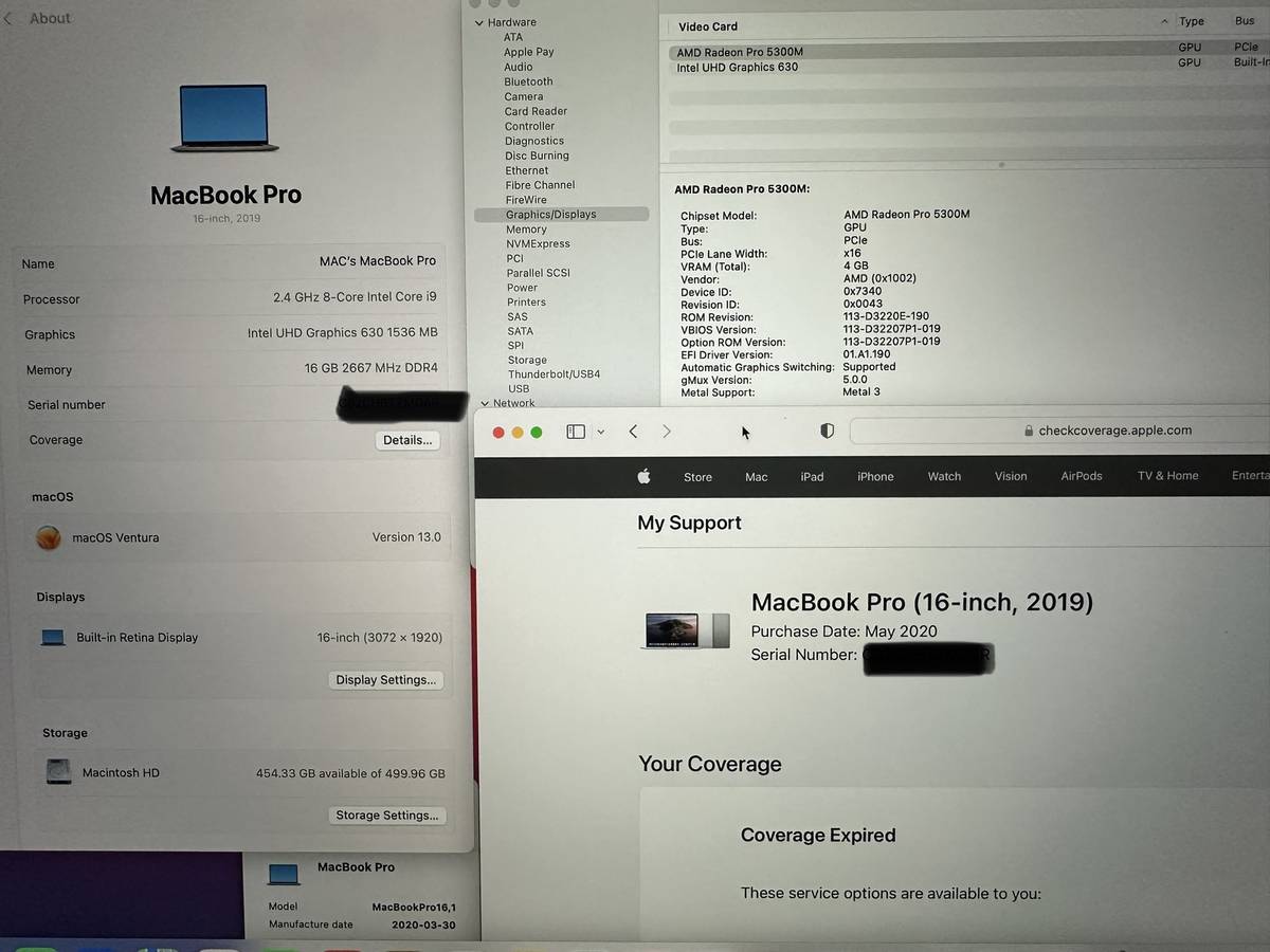 2019 /2020 MacBook Pro 16”, i9 8cores,16gb ram,512gb.4GB graphic, fast