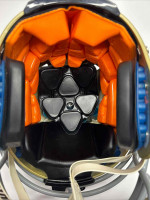 SCHUTT Youth Medium Recruit Hybrid Football Helmet Gold W/ Gray Mask/Chin Guard