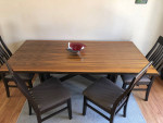 Large Wood Dining Table & Chairs