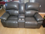 Leather Sofa & Loveseat with Dual Power Recliners