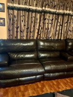 3 Piece Leather Recliner Set (Sofa, Loveseat & Single Chair), Dark Brown