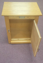 Wood White Clad Ice Box style end table / cabinet