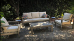 High End Outdoor Patio Sofa Sets Clearance w/Sunbrella Plush Cushions