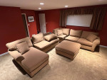 Tan tweed/cloth sectional sofa set