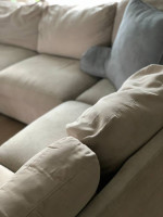 Plush Comfy Sectional Sofa/Couch - beige/taupe - washable covers!