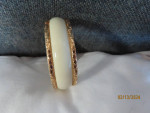 1960s cream & gold chain bangle bracelet