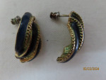 Navy, black & gold earrings