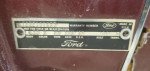1966 Ford Thunderbird VIN plate with warranty information and manufacturing details