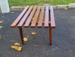 VINTAGE MID CENTURY MODERN SLAT BENCH TABLE