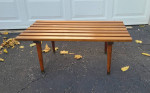 VINTAGE MID CENTURY MODERN SLAT BENCH TABLE