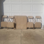 Hamilton Cosco Mid Century Modern Folding Card Table w/ 4 Chairs MCM