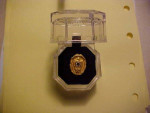SENIOR DE MOLAY 50 YEAR PIN, GOLD TONE, W/CASE, FROM SARASOTA ESTATE