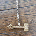Estate Vintage 10K Yellow Gold Gavel Guard Pin- Officer Pin with Chain