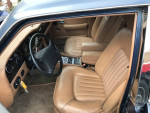 Interior of a rare 1990 Bentley Mulsanne S featuring tan leather seats and dashboard details.