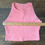 American Apparel - coral high neck crop top cotton - Medium