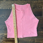 American Apparel - coral high neck crop top cotton - Medium