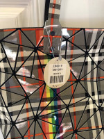 NEW Patrizia Luca (Milano) grey / black plaid PRIDE rainbow accents