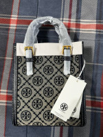 “BRAND-NEW AUTHENTIC” TORY BURCH Mini T Monogram Tote Bag Color: Navy Blue