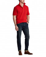 POLO RALPH LAUREN MENS LARGE RED CLASSIC FIT MESH POLO SHIRT NEW SALE!