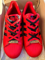 CUSTOM Blud Red Adidas OG Superstars