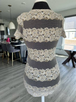 Daytrip white and gold lace top