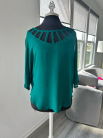 Lost April Dark Teal Dressy Top