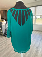 Lost April Dark Teal Dressy Top
