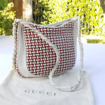Stunningly beautiful Vintage Gucci Aviatrix woven leather shoulder bag