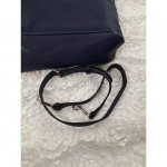 COACH Abby Shoulder Duffle Bag Pebble Leather Navy Gold Trim NEW MINT