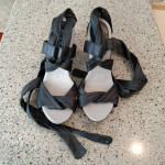 Aldo Suede Sandal Heels w/ Leather Crisscross Lace-up Straps