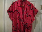 Gorgeous Vintage Saks Fifth Avenue 100% Silk Pink Black Tunic Robe!!!!