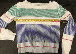 LOT Gymboree Kid Girl Blue White Stripe Sweater Sweatshirt Hi Lo Large