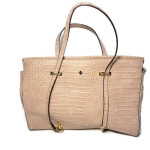 Antonio Melani Faux Leather Tote Style HandBag, Champagne 14" X 11" X 6",