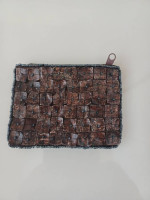 New mini brown beaded purse & matching wallet