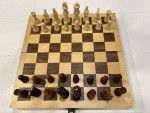Great Chess Set With A Remarkable Bleached Bi-folding Wooden Casing