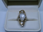Classic 14k gold pearl and diamond ring