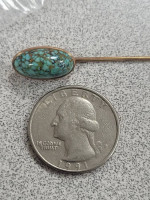 AMAZING Antique 14K American Southwest Turquoise Stick Pin