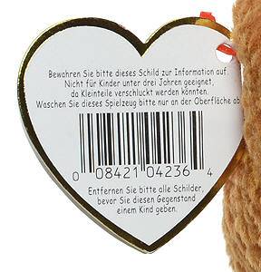 1999 TY Beanie Baby Germania Bear Germany Exclusive New