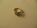 LAB MADE ,STERLING SILVER, AQUAMARINE RING