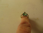 LAB MADE ,STERLING SILVER, AQUAMARINE RING