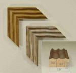 Wooden frame Three waves, width 1.9 inches.