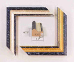 Wood Photo Frame Spotted with Silver and Gold Stripe. Width 1.1" Height 0.75"