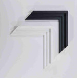 Modern Floating Wooden Stylish Frame Black and White for Canvas Paintings Stretched on Thick Subframe. Frame Width 1.58" x Height 1.38"