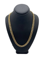 14K 2-Tone Diamond Cut Curb Chain 24" Length / 21.1 Grams