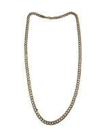 14K 2-Tone Diamond Cut Curb Chain 24" Length / 21.1 Grams