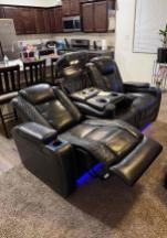 Leather couch reclining